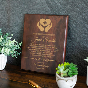 Personalized Family Caregiver Thank You Plaque