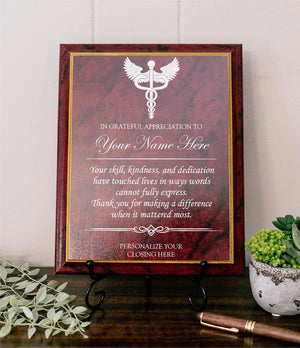 Grateful Appreciation To Doctor Wooden Plaque