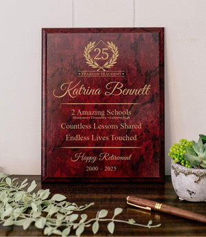 TEACHER Retirement Plaque Award For School Farewell Party