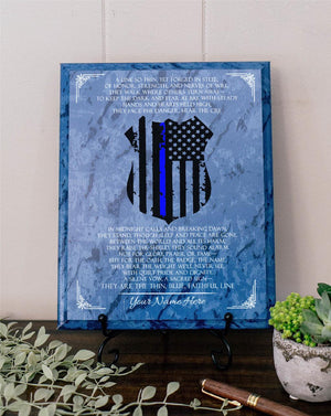 Police Officer Prayer for Policeman Policewoman Plaque Gift