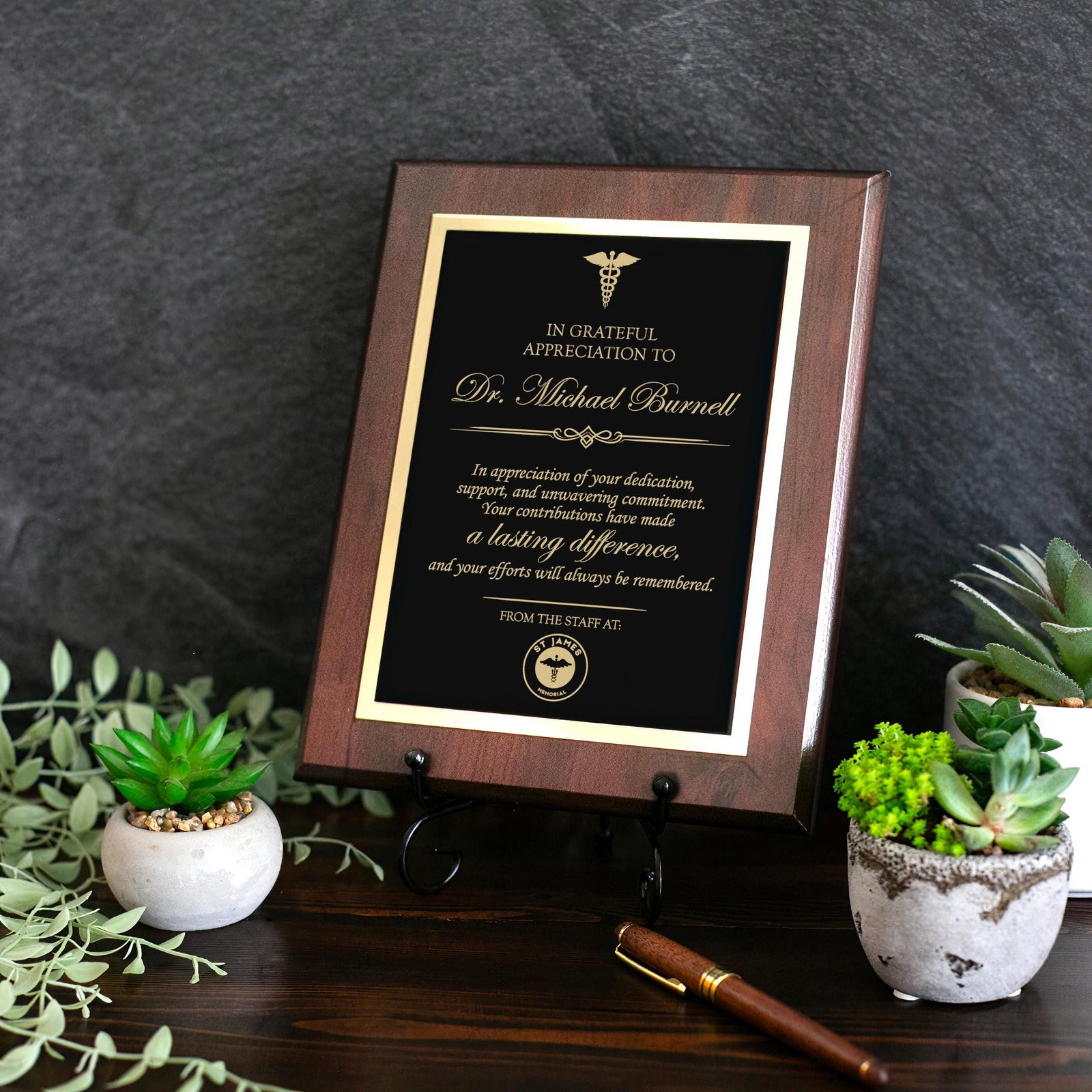 ENGRAVED Personalized Medical Appreciation Plaque