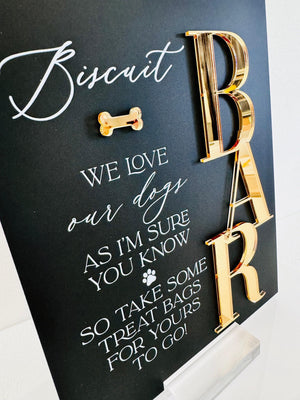 3D Biscuit Bar Dog Treats Favors Sign, Wedding Biscuit Bar Doggy Bag Treats, We Love Our Dogs Acrylic Sign, Pet Favor Please Take One