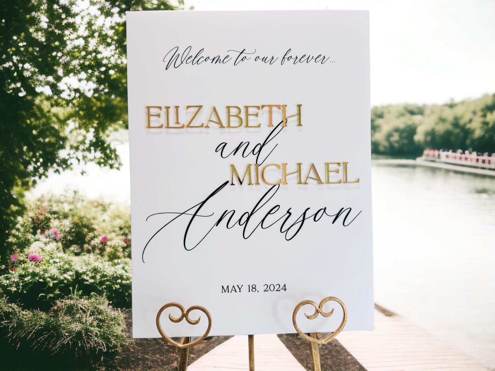 3D Gold Mirror Welcome To Our Forever