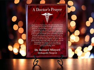 Doctor's Prayer Plaque, Physician Gift, Med School Graduation, MD Office Decor, Personalized Doctor Sign, Medical Profession Inspirational