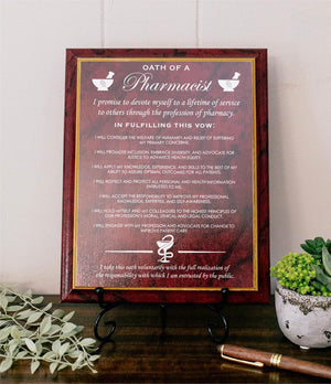 Oath of a Pharmacist Wood Plaque