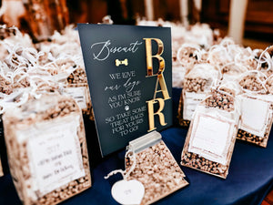 3D Biscuit Bar Dog Treats Favors Sign, Wedding Biscuit Bar Doggy Bag Treats, We Love Our Dogs Acrylic Sign, Pet Favor Please Take One