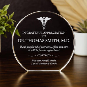 Doctor Appreciation Crystal Award Gift