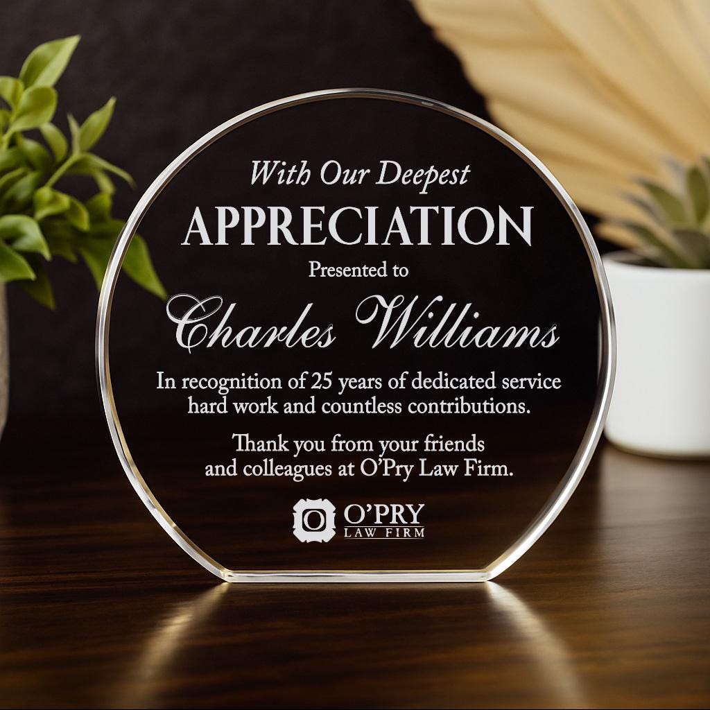 With Our Deepest Appreciation Crystal Award