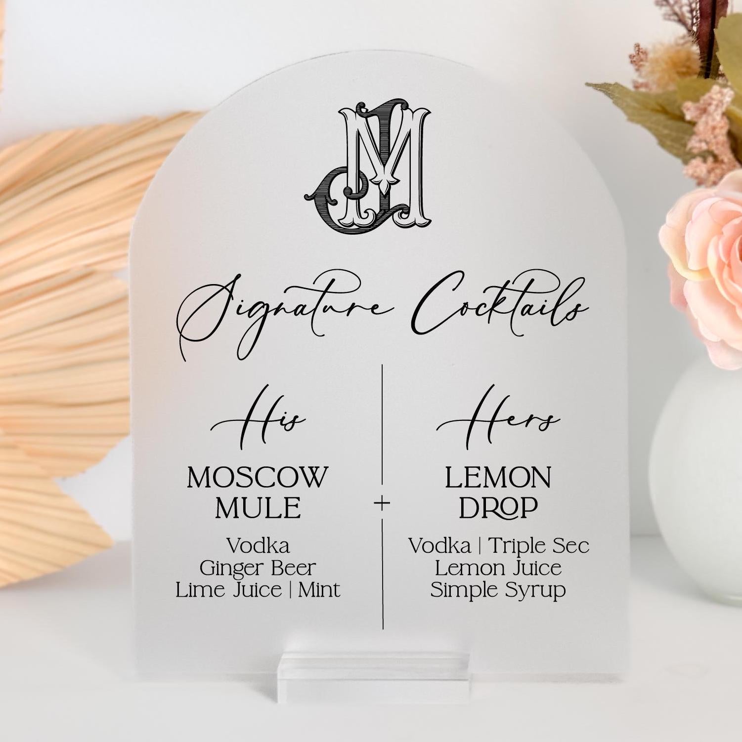 Black on frosted acrylic