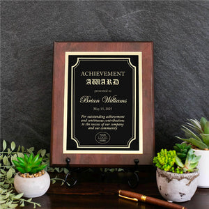 ENGRAVED Award Recognition Plaque