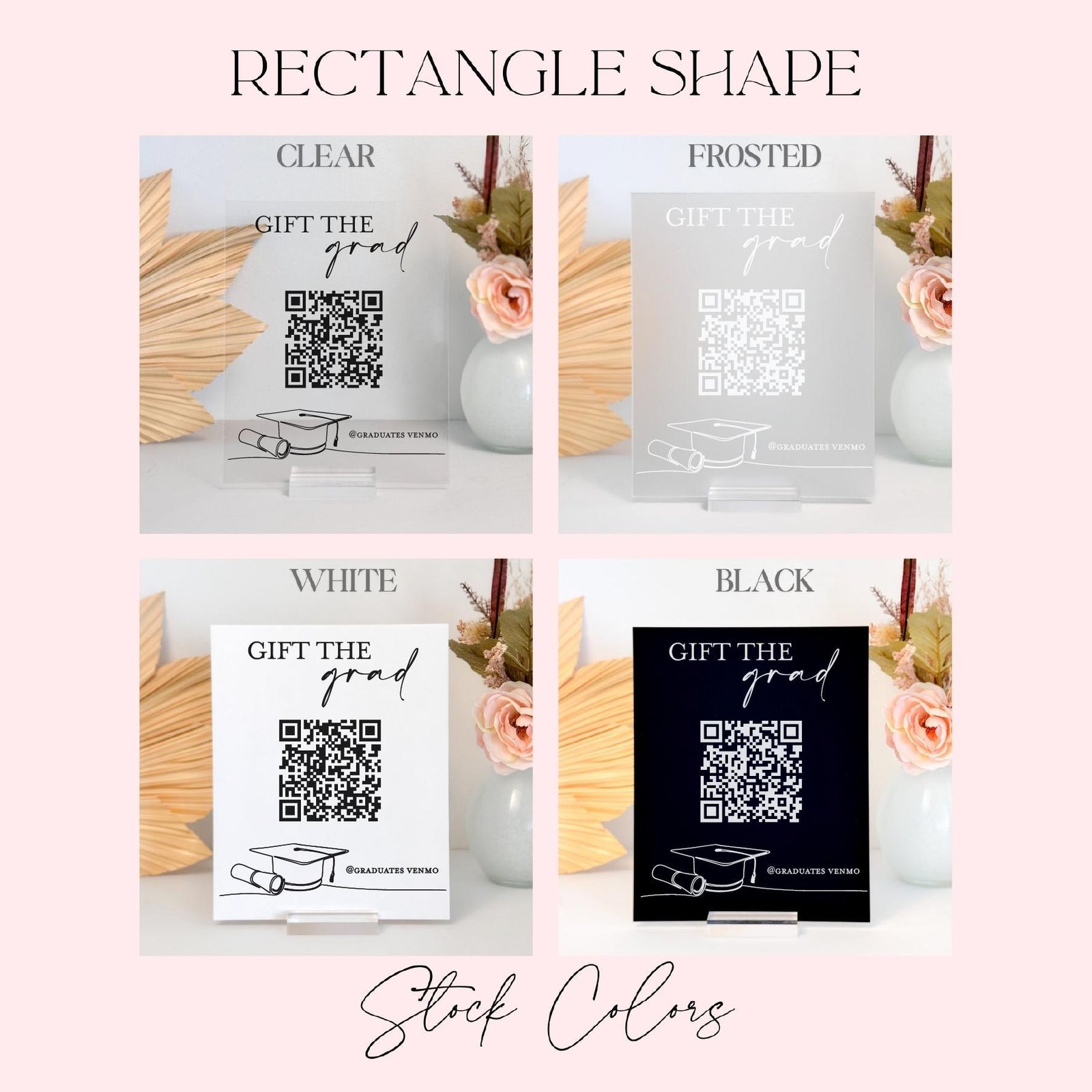 F11-GRD2 Gift The Grad Personalized Acrylic Graduation Sign Decor Diploma Party Ideas Class of 2025, High School Senior Event, Cap + Gown