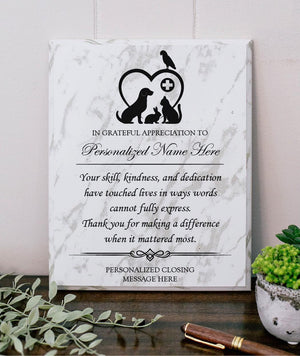 Grateful Appreciation to Vet Wooden Plaque
