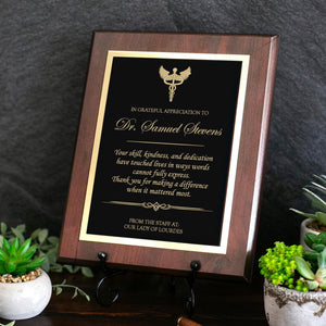 Personalized Medical Appreciation Plaque
