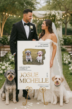 Wedding Welcome Sign - Acrylic 3D Gold Mirror Foil Our Parents Getting Married