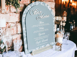 Bridal Shower Bar Sign - Elegant French Blue Chinoiserie Floral Toile Arch