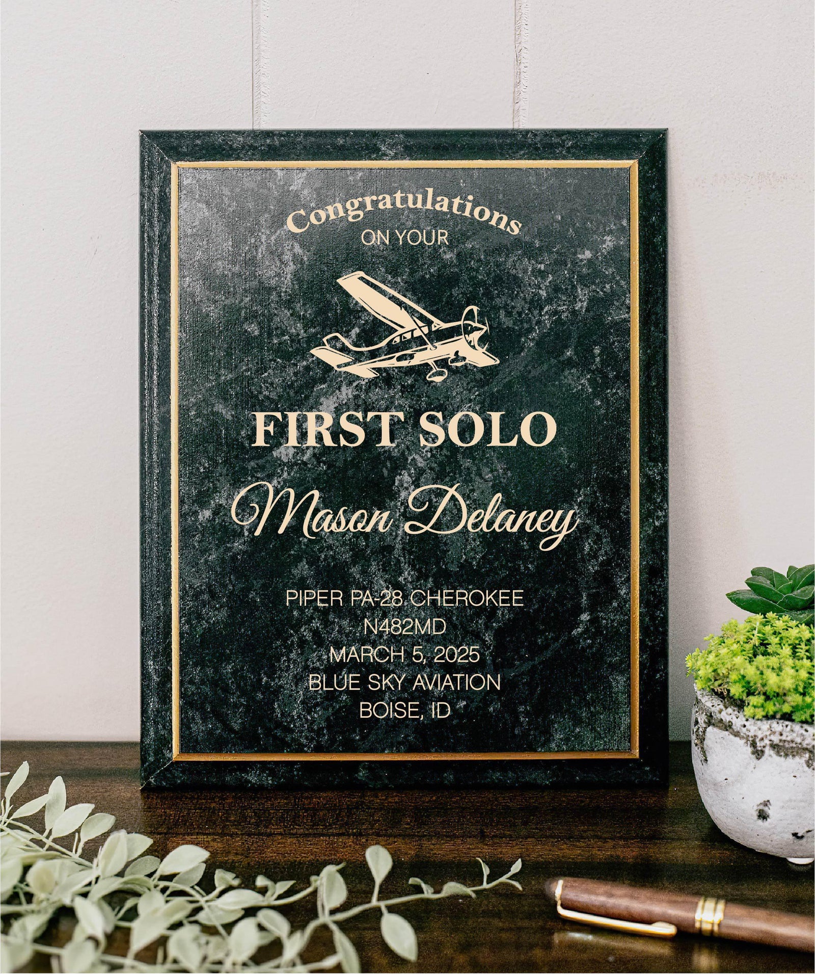 CHOOSE Your Icon First Solo Flight Plaque