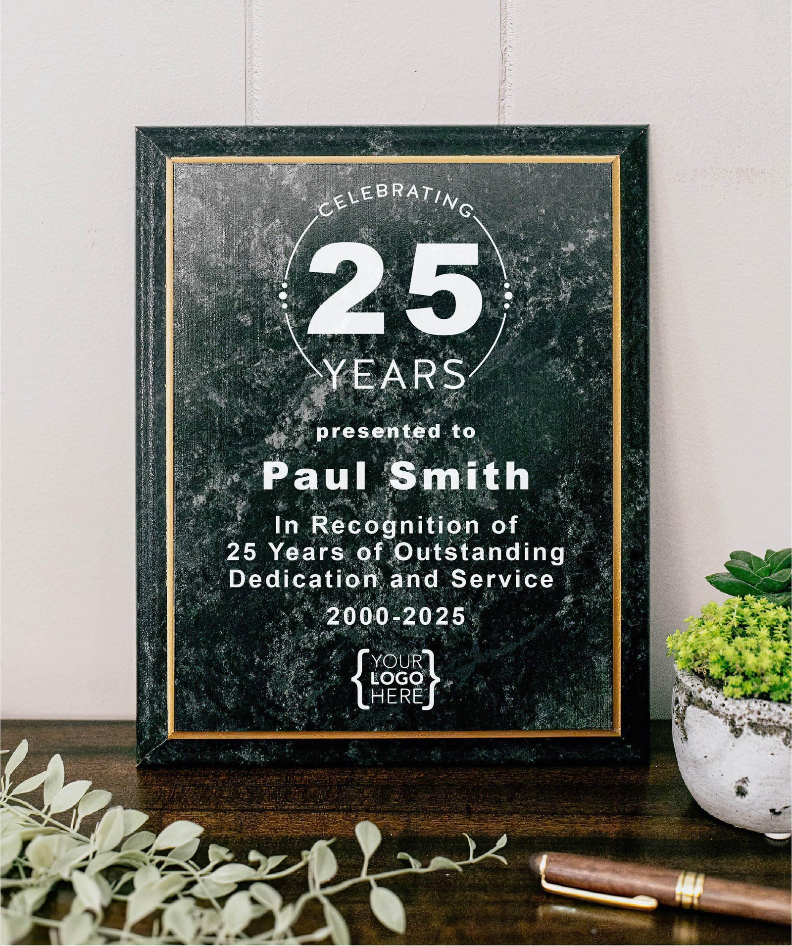 Marble Years Of Service Plaque