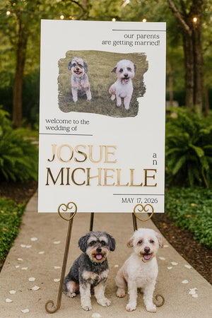 Wedding Welcome Sign - Acrylic 3D Gold Mirror Foil Our Parents Getting Married