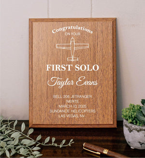 CHOOSE Your Icon First Solo Flight Plaque
