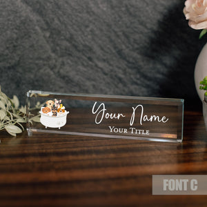Dog Groomer Personalized Glass Nameplate