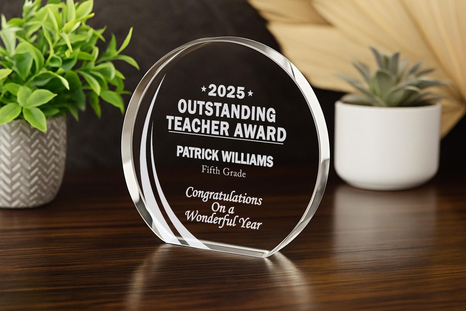 Teacher of the Year Crystal Award 2026