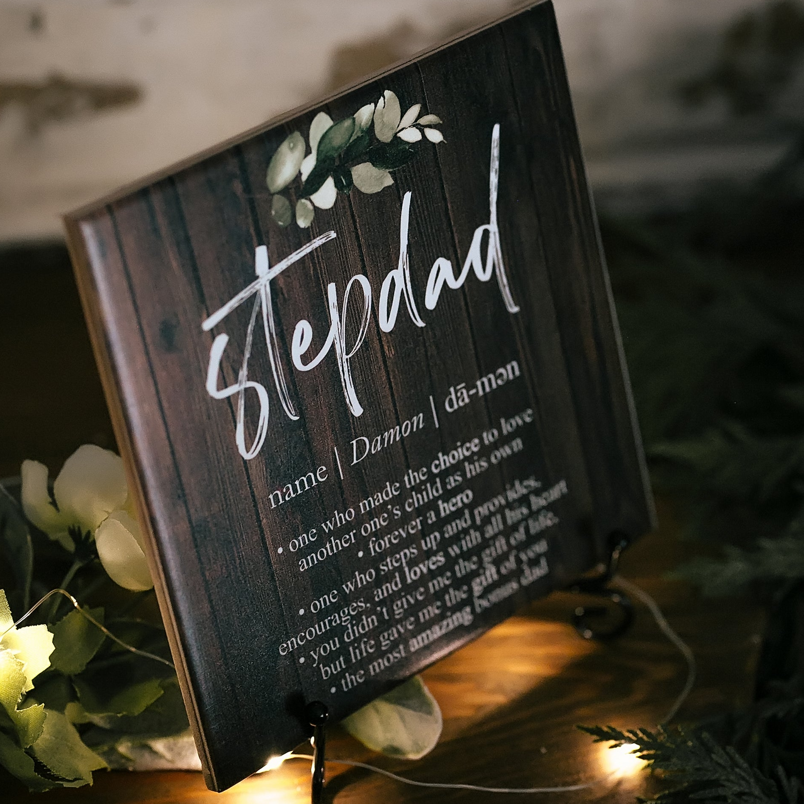 Stepdad Dictionary Definition Wood Look Tile Plaque