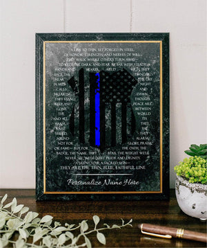 Police Officer Prayer for Policeman Policewoman Plaque