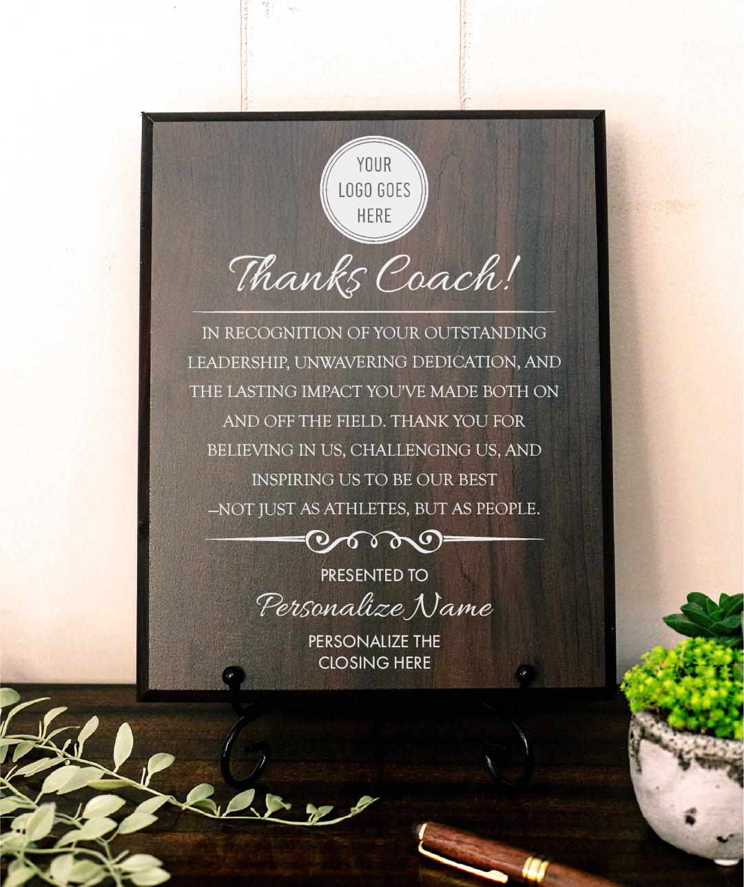 Thanks Coach Appreciation Award