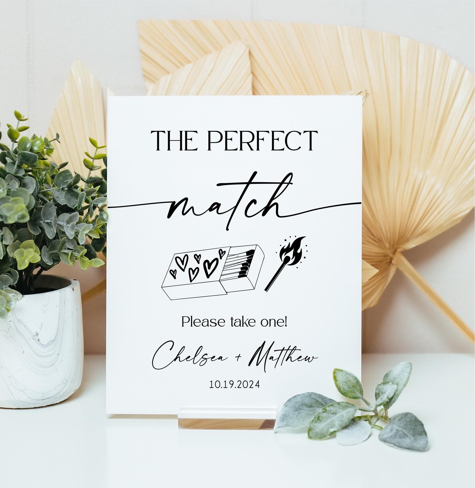 The Perfect Match MatchBox Thank You For Coming Favors Please Take One Acrylic Wedding Sign Table Strike Matchbook Favours Signage
