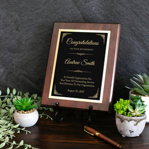 ENGRAVED Award Recognition Plaque