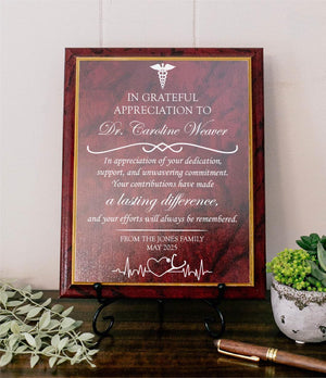 Grateful Appreciation To Doctor Wooden Plaque Gift