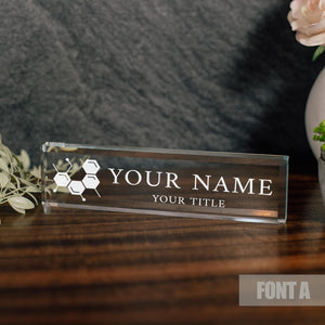 Chemical Chemistry Personalized Glass Nameplate For RN
