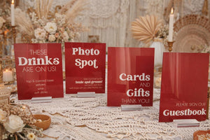 Wedding Acrylic Signs Retro Groovy 60s 70s Sign Bundle For Guestbook Gifts And Cards