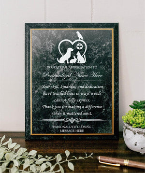 Grateful Appreciation to Vet Wooden Plaque