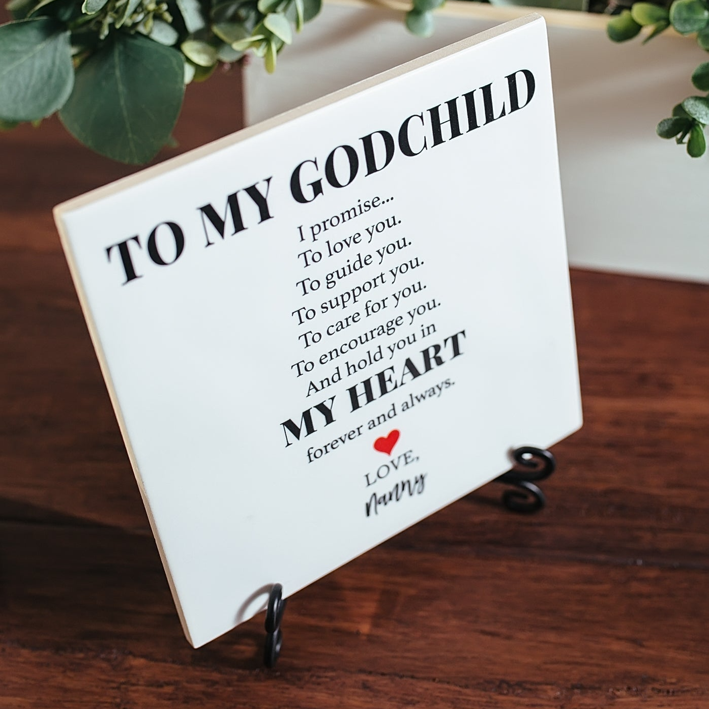 Godchild Sign Gift From Godmother/Godfather to Godson/Goddaughter