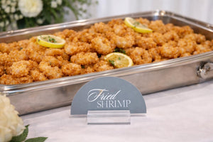 Acrylic Buffet Signs Half Moon Scalloped Dessert Table Wedding Food Labels