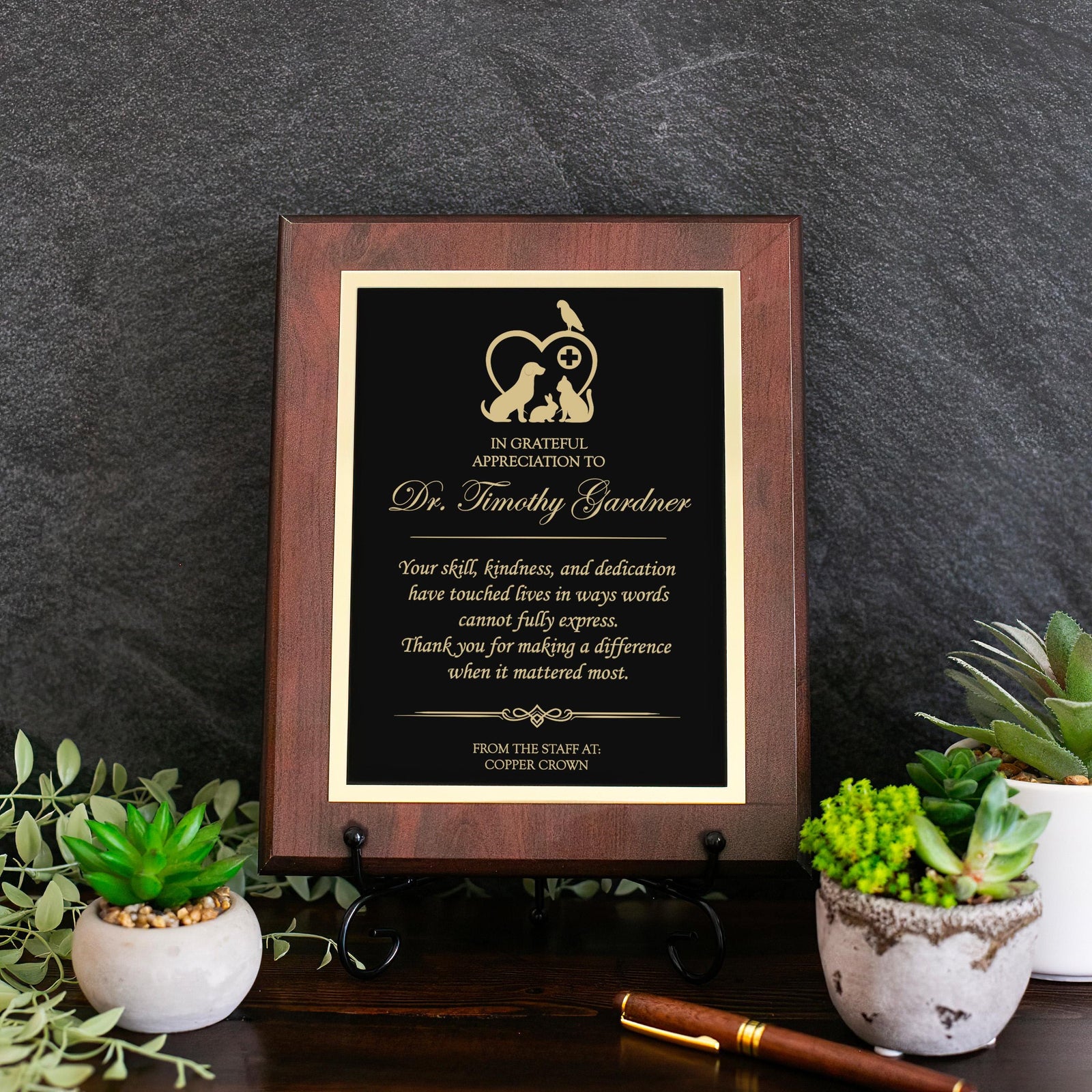 VET Engraved Plaque Retirement Gift