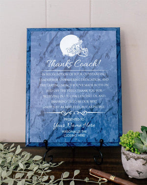 FOOTBALL Coach Appreciation Award Varsity Sports Recognition Plaque