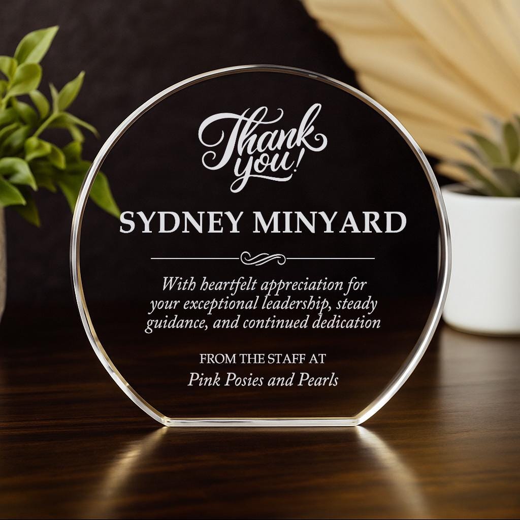 Thank You Leadership Appreciation Crystal Award