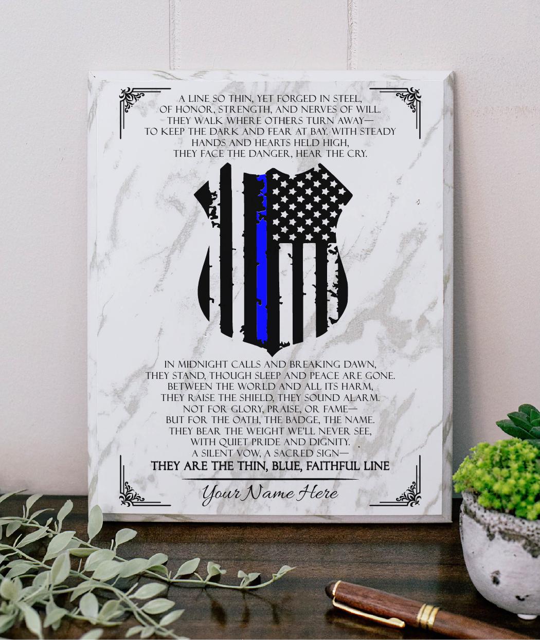 Police Officer Prayer for Policeman Policewoman Plaque Gift