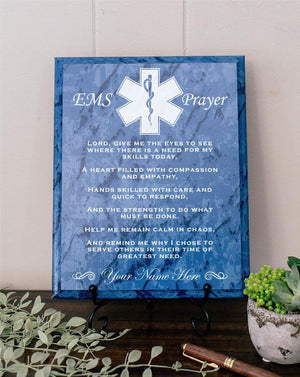 EMS Prayer for First Responder Plaque Gift