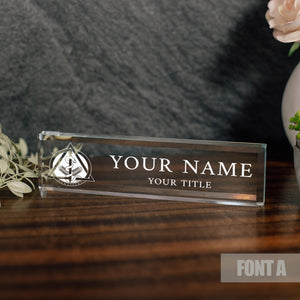 Dentist DO DDS Glass Office Desk Name Plate