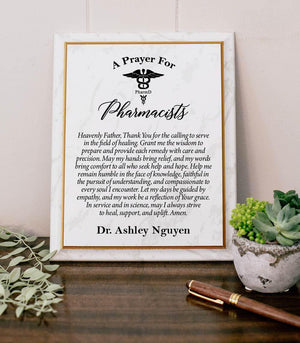 A Pharmacist's Prayer Plaque