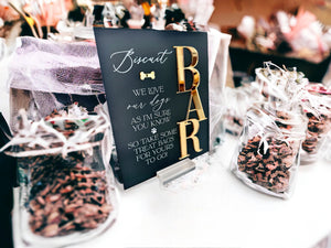 3D Biscuit Bar Dog Treats Favors Sign, Wedding Biscuit Bar Doggy Bag Treats, We Love Our Dogs Acrylic Sign, Pet Favor Please Take One