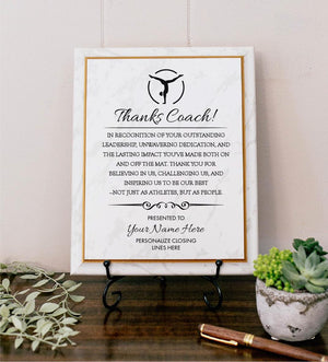 TUMBLING Coach Appreciation Award Varsity Sports Recognition Plaque
