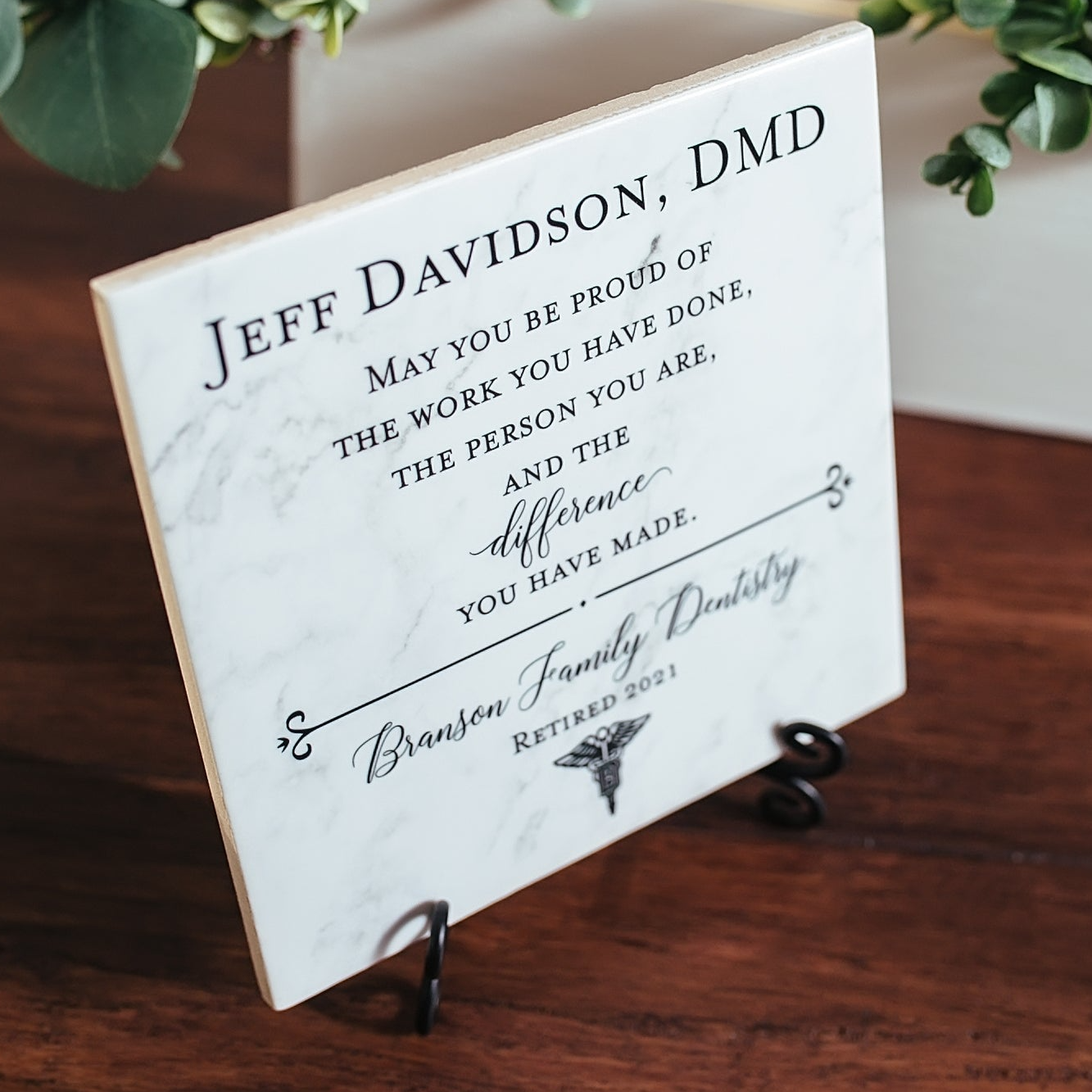 Dentist Work Anniversary Retirement Thank You Appreciation Plaque