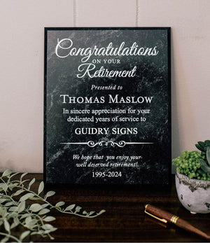 Personalized Retirement Plaque Award For Years Of Service