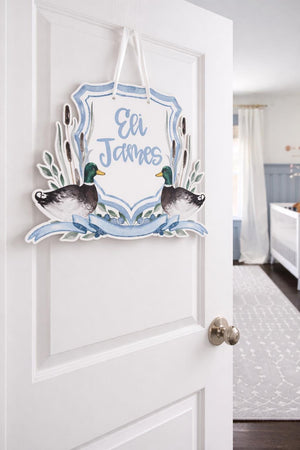 Mallard Duck Newborn Baby Hospital Door Hanger