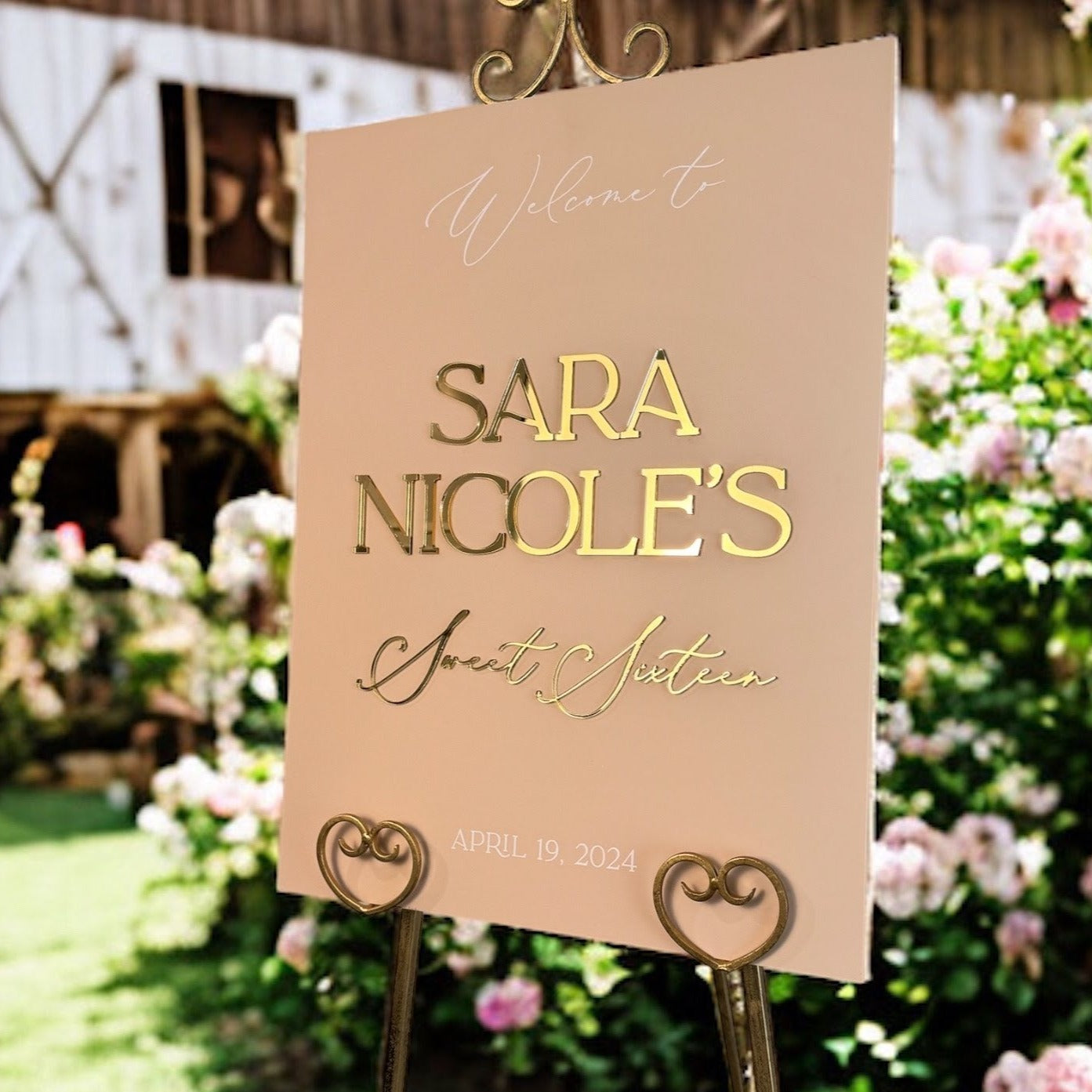 F2-ES1 3D Event Entry Signs with Laser Cut Wording - Sign Sizes 18"x24" or 24"x36" (4 laser cut words)