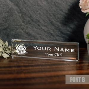 Dentist DO DDS Glass Office Desk Name Plate